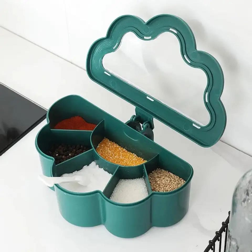 Cloud Spice Box, Creative Multi Compartment Salt Shaker Seasoning Jar, Multifunctional Seasoning Box, Plastic Spice Container With Spoon, Multi Grid Salt Seasoning Spice Container, Household Kitchen Spice Jar Cloud Spice Box, Creative Multi Compartment Salt Shaker Seasoning Jar, Multifunctional Seasoning Box, Plastic Spice Container With Spoon, Multi Grid Salt Seasoning Spice Container, Household Kitchen Spice Jar